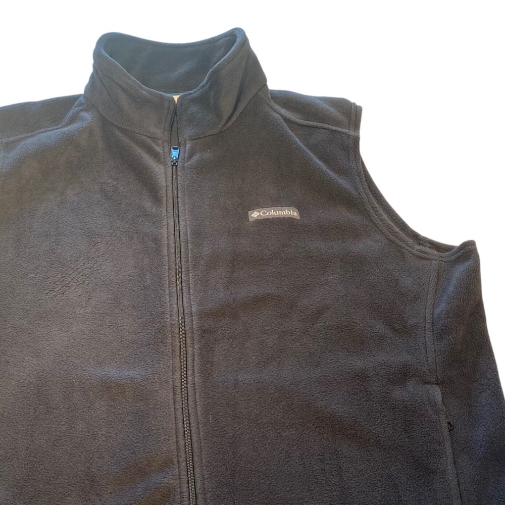 Columbia Mens 2XT Tall Full Zip Fleece Vest Dark Gray Outdoor Casual Warm